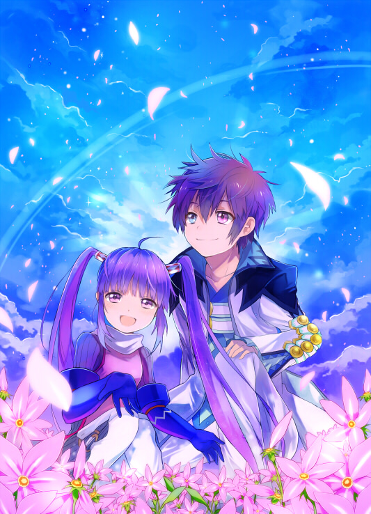 1girl, asbel_lhant, blue_eyes, brown_hair, cloud, clouds, elbow_gloves, flower