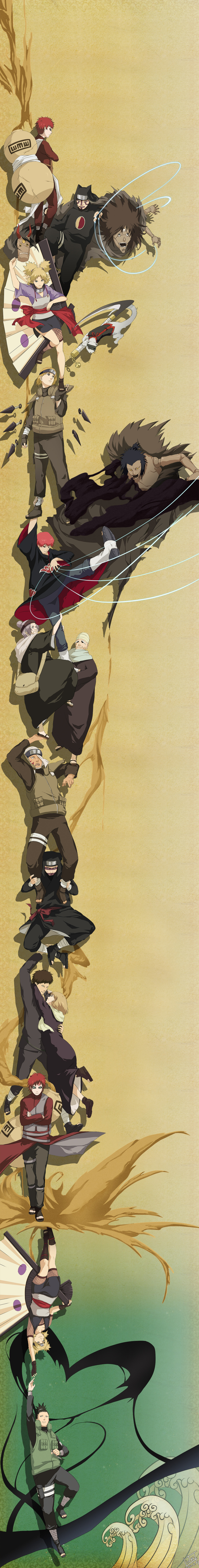 age_difference, baki_(naruto), black_hair, blonde_hair, brother_and_sister, brown_hair, chiyo_(naruto), durarara!!