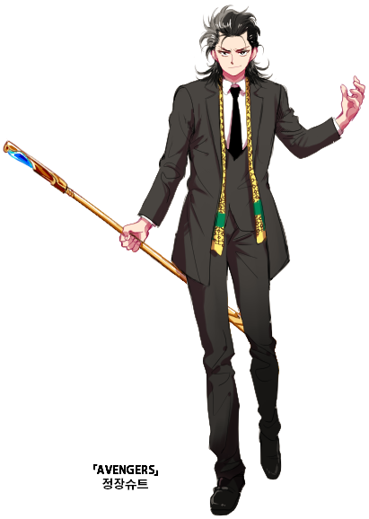 alternate_costume, avengers, black_hair, formal, jungyun99, loki_(marvel), male, marvel