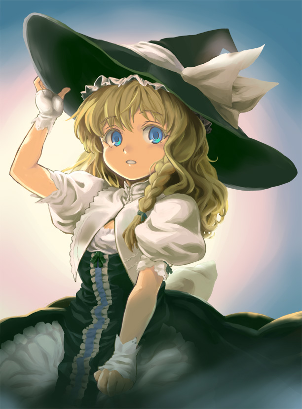 alternate_costume, blonde_hair, blue_eyes, braid, colored_eyelashes, curiosities_of_lotus_asia, fingerless_gloves, gloves