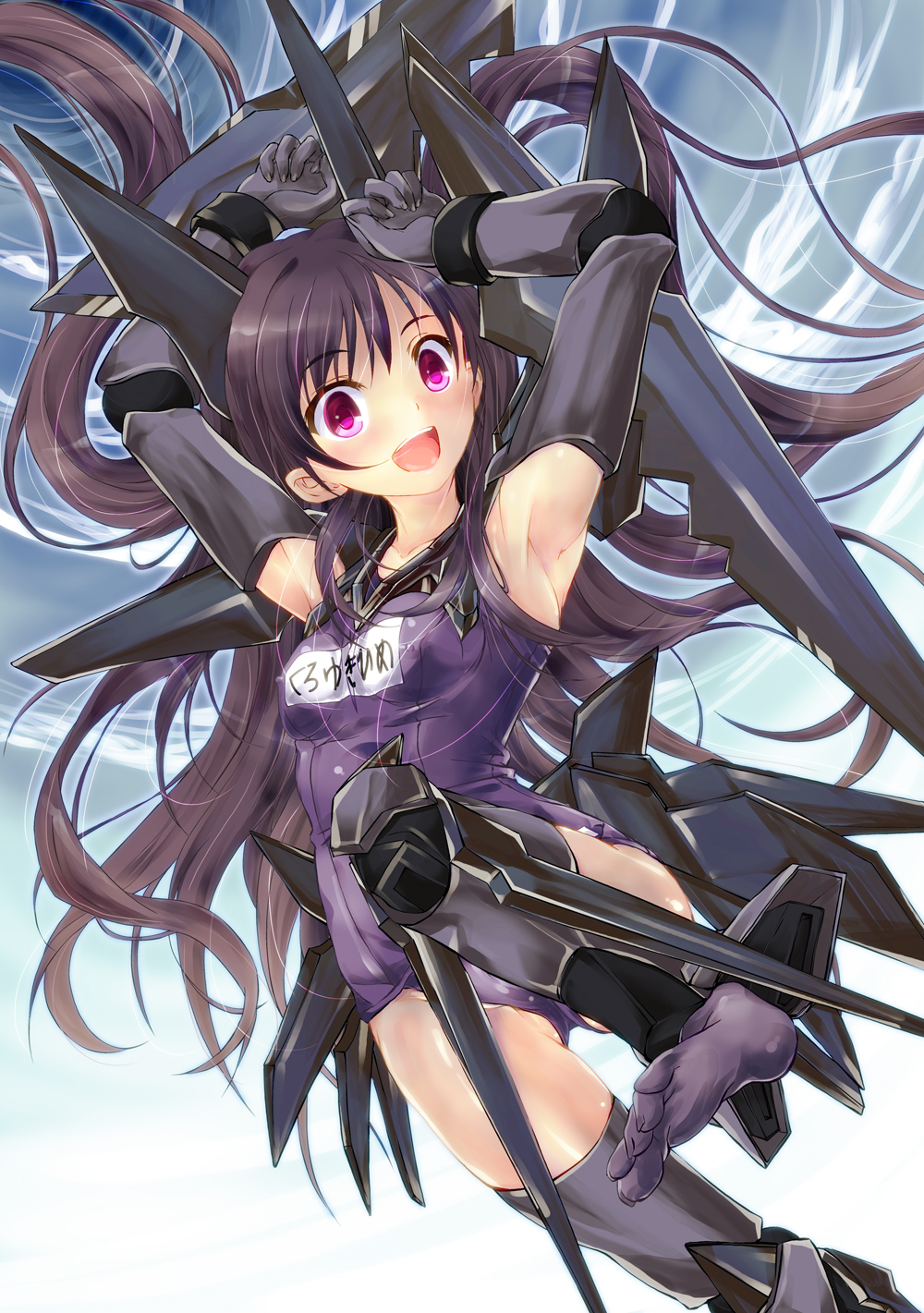 accel_world, armpits, black_hair, elbow_gloves, gloves, hasshin_aki_ichi, highres, kuroyukihime