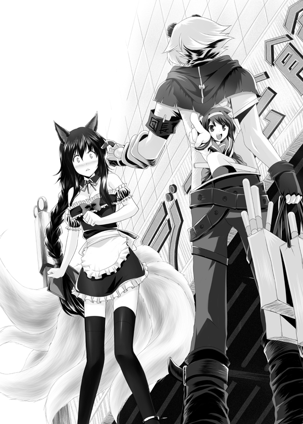 1girl, ahri, alternate_costume, blush, braid, carnival_phantasm, character_request, comic