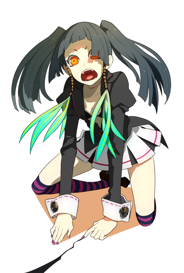 bad_id, black_hair, bra, kneehighs, kneeling, lingerie, long_hair, mohikan5