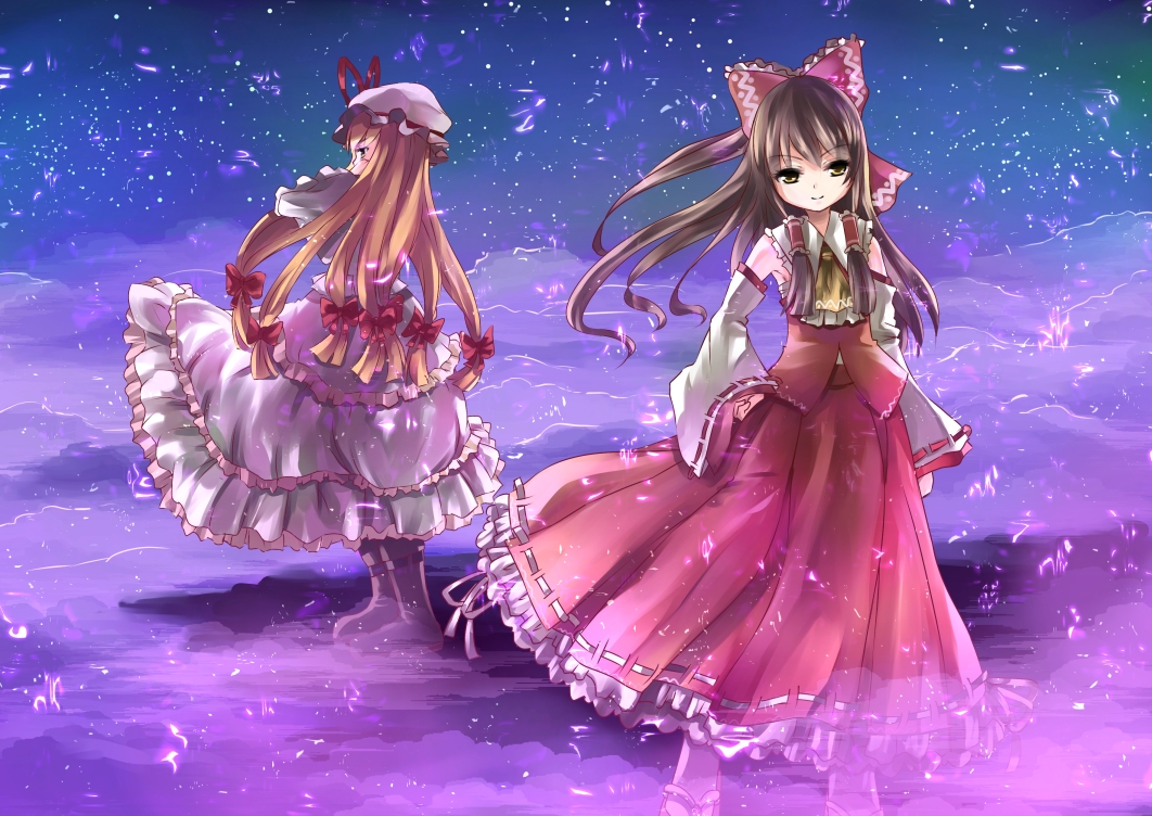 armpits, ascot, bad_id, blonde_hair, boots, bow, brown_eyes, brown_hair