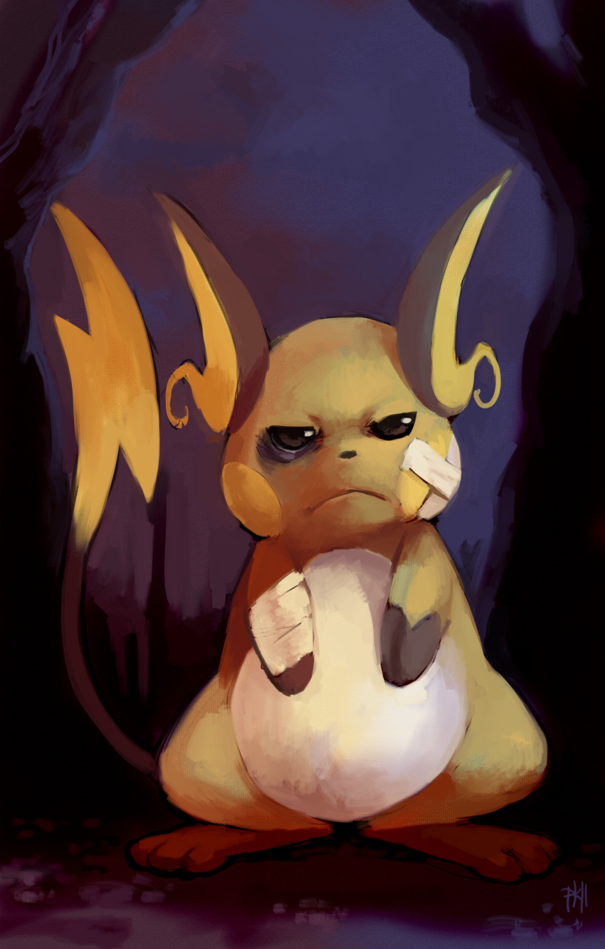 absurdres, annoyed, bandage, bandages, black_eye, brown_eyes, commentary, highres