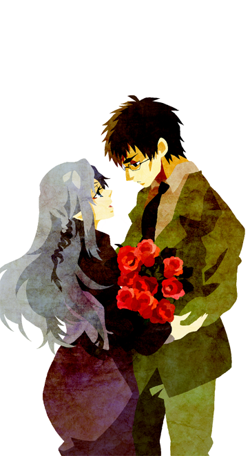 1girl, bad_id, black_hair, blue_eyes, blue_hair, bouquet, braid, caster