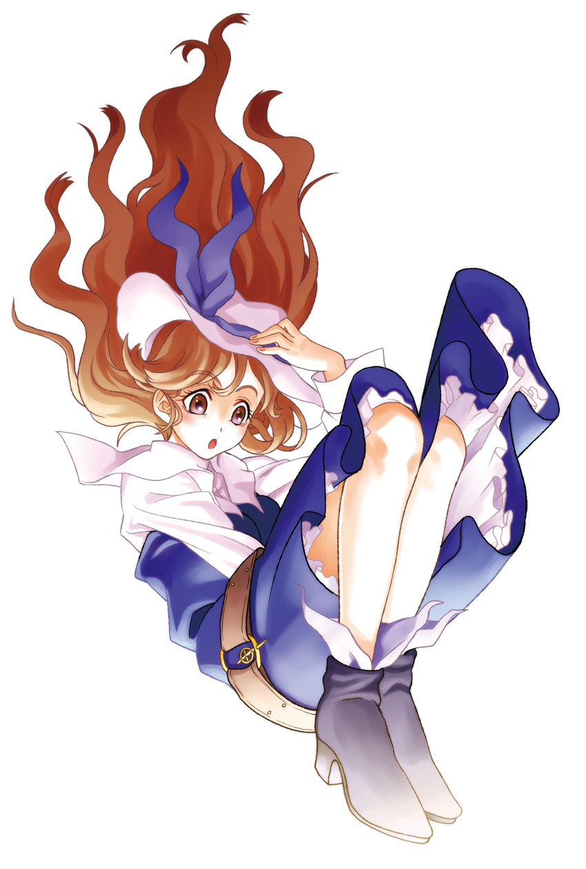 blonde_hair, falling, hat, highres, long_hair, souen_hiro, touhou, transparent_background