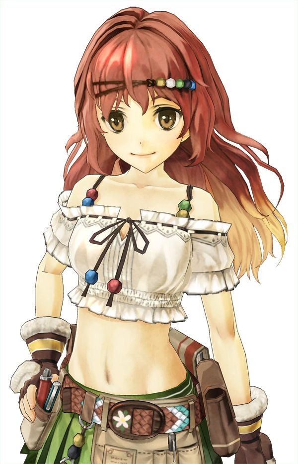 3d, atelier_(series), atelier_ayesha, belt, brown_eyes, gradient_hair, hair_ornament, hidari_(left_side)