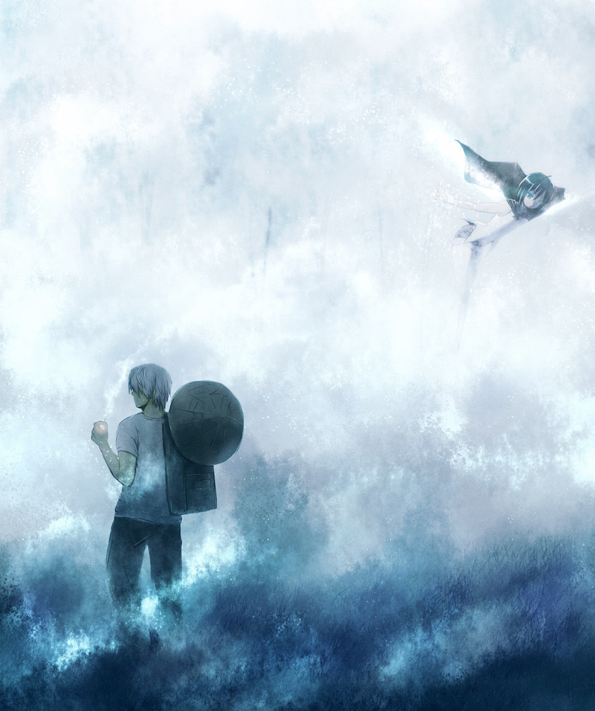 fog, ginko, green_hair, hat, highres, mushishi, onibi_(foxhound4185), shorts