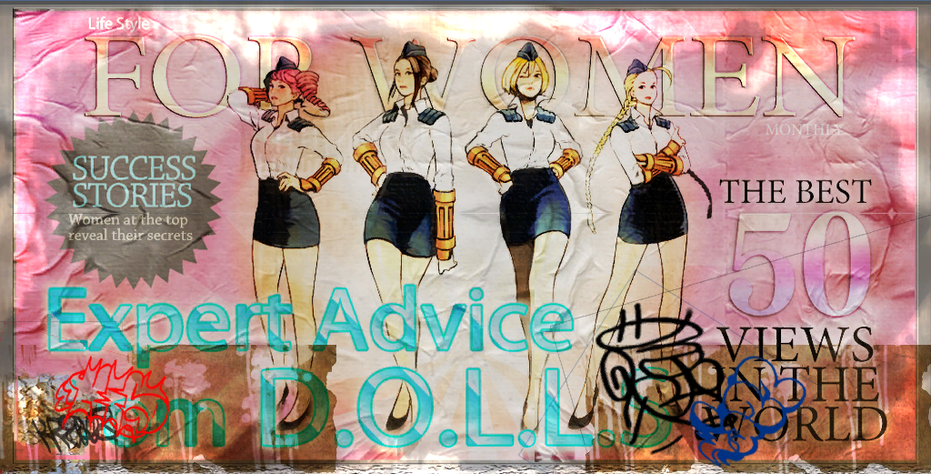 4girls, alternate_costume, artist_request, blonde_hair, bob_cut, braid, brown_hair, cammy