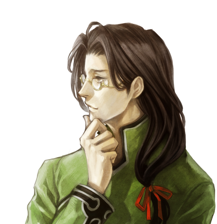 black_hair, citan_uzuki, glasses, long_hair, male, solo, tetra_takamine, xenogears