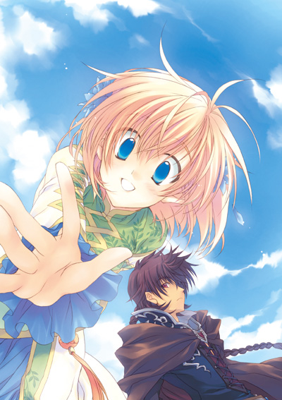 ashihara_chihiro, ashvin, blonde_hair, blue_eyes, brown_hair, character_request, harukanaru_toki_no_naka_de, harukanaru_toki_no_naka_de_4
