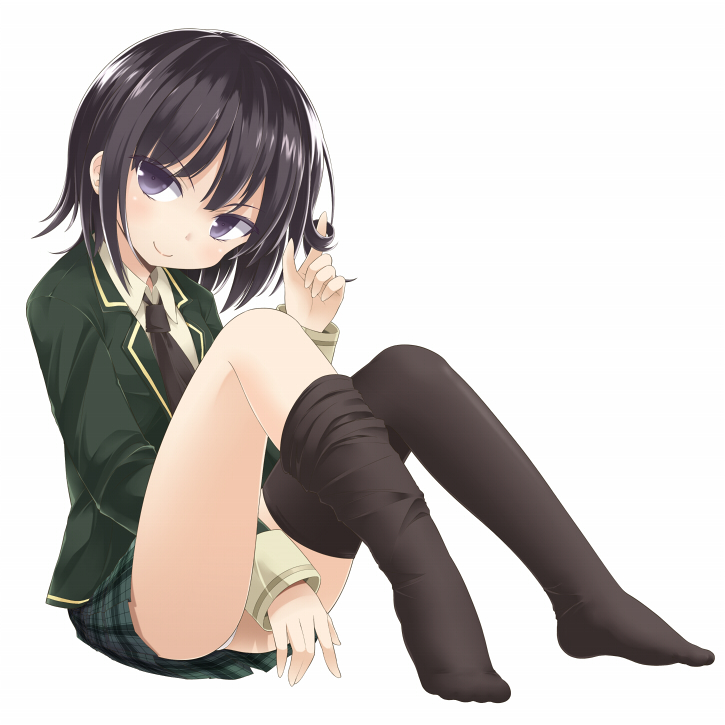 black_eyes, black_hair, boku_wa_tomodachi_ga_sukunai, haribote_(tarao), mikazuki_yozora, panties, pantyshot, school_uniform