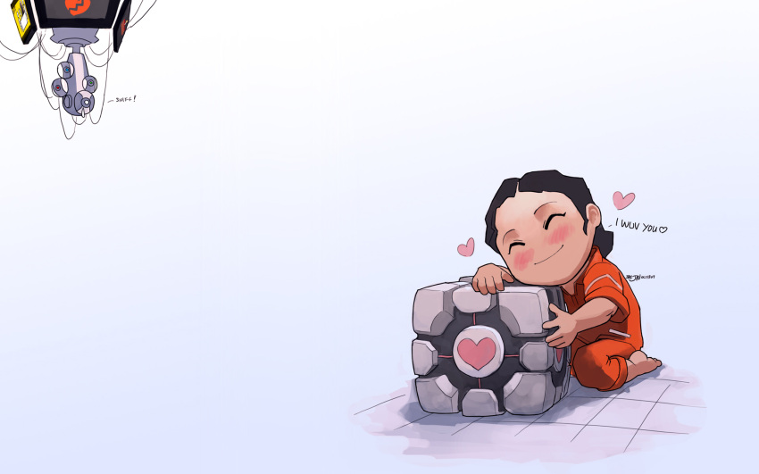 chell, companion_cube, glados, portal, tagme