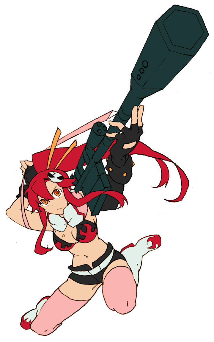 anti-materiel_rifle, belt, bikini_top, boots, breasts, cleavage, dutch_angle, fingerless_gloves