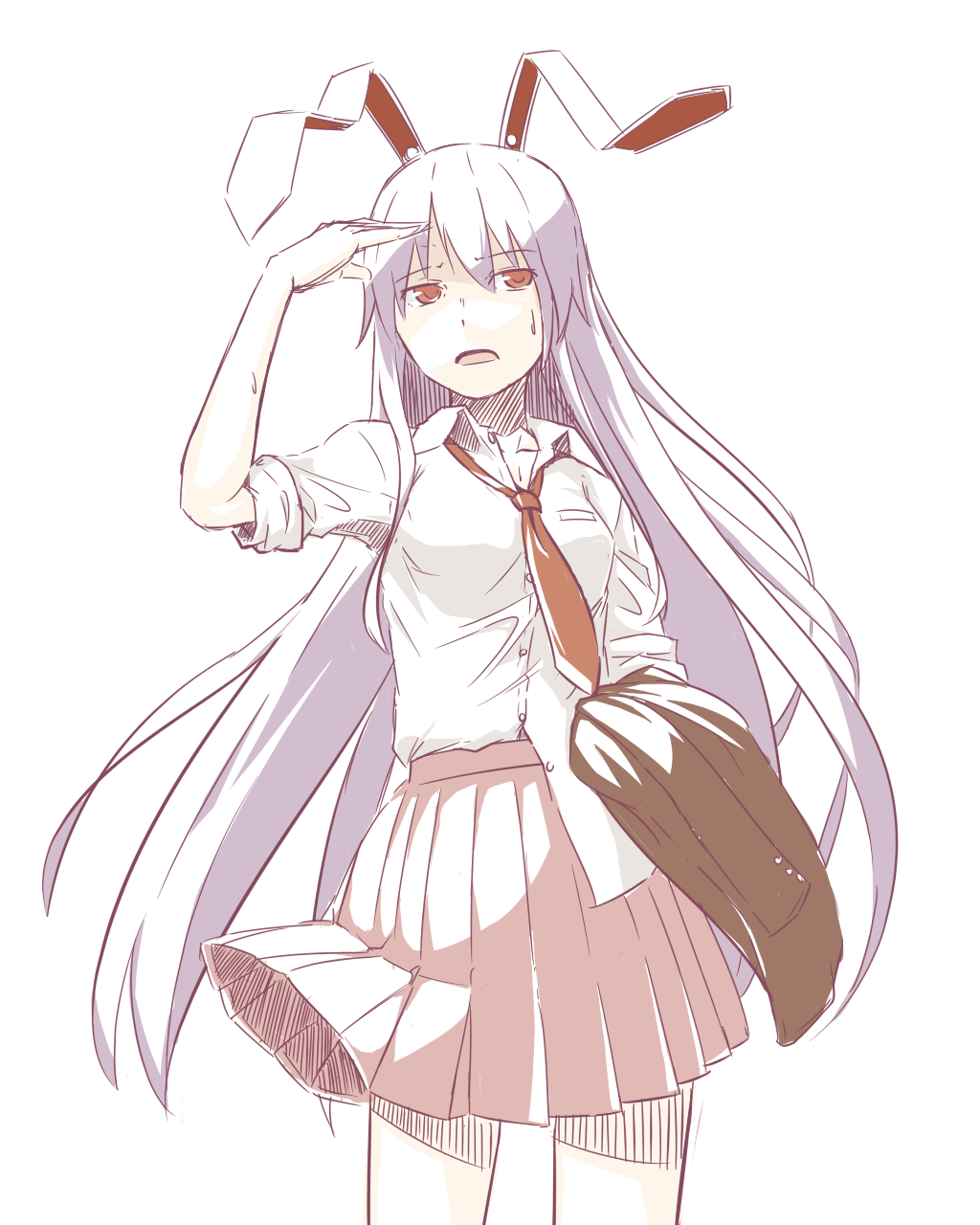 animal_ears, bunny_ears, dress_shirt, highres, kahasina, kawashina_(momen_silicon), long_hair, necktie
