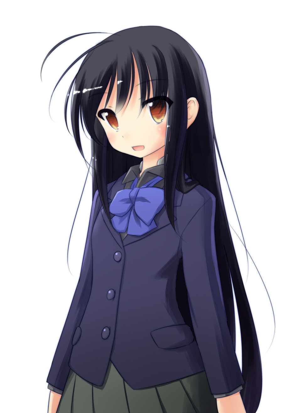 antenna_hair, black_hair, blush, brown_eyes, highres, kareya, kuroyukihime, long_hair