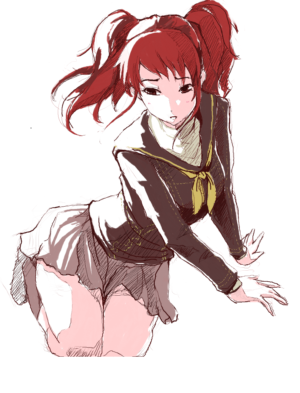 bad_id, brown_eyes, chanchan, highres, kujikawa_rise, persona, persona_4, red_hair