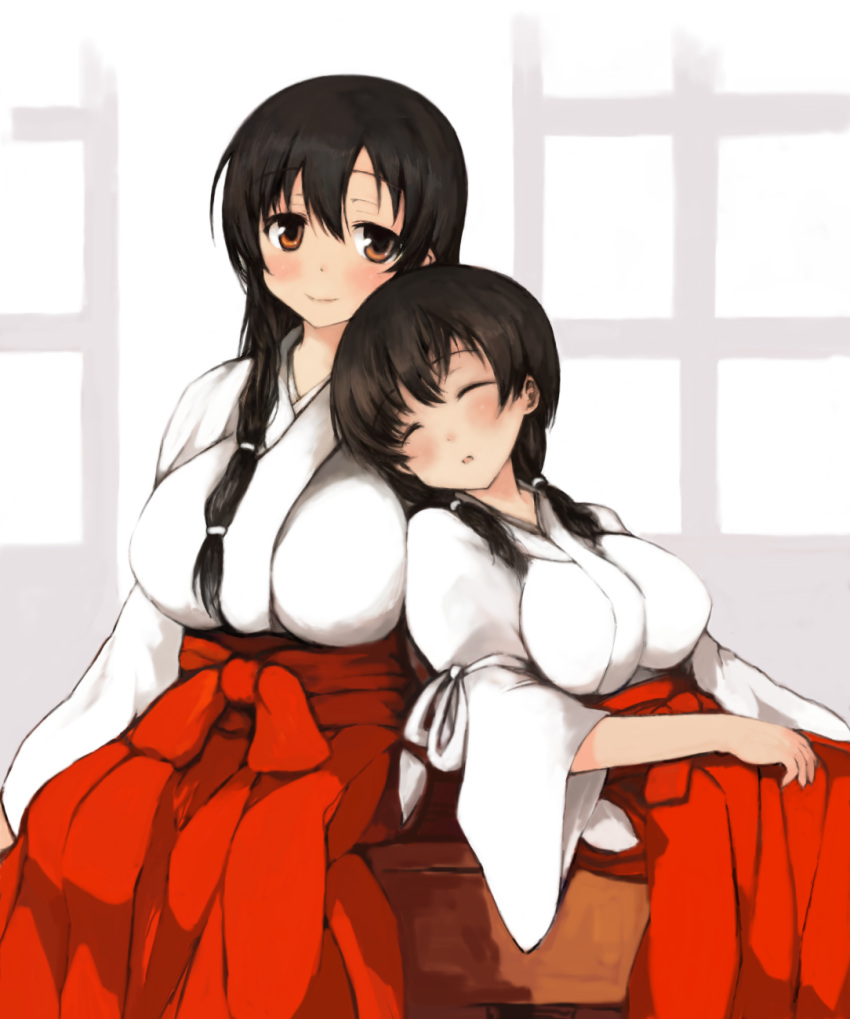 bad_id, blush, breasts, brown_eyes, brown_hair, closed_eyes, eyes_closed, highres