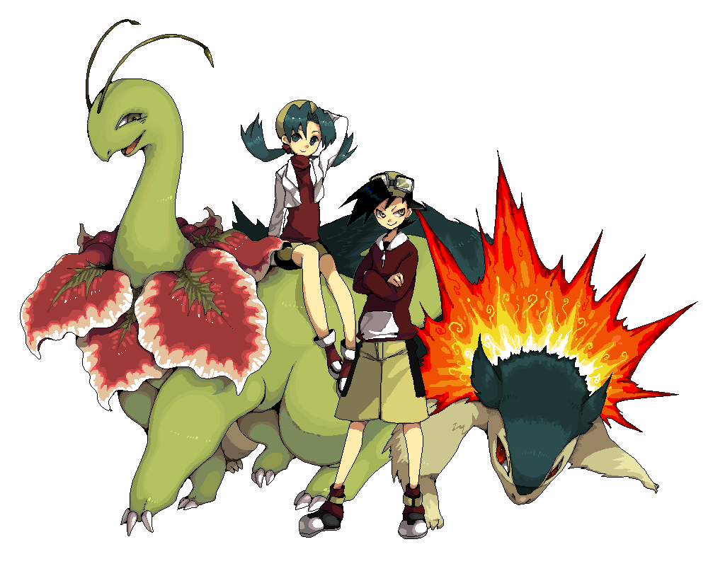 1boy, 1girl, backwards_hat, bike_shorts, black_hair, blue_eyes, blue_hair, cropped_jacket