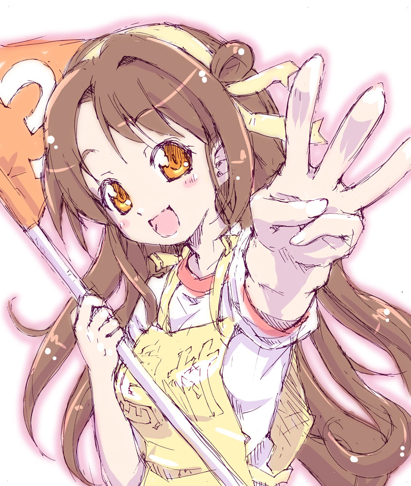 :d, brown_hair, hair_ribbon, idolmaster, idolmaster_cinderella_girls, long_hair, niwa_mizuki, open_mouth