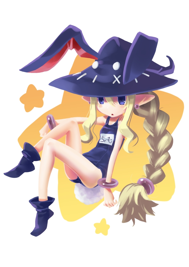 blonde_hair, blue_eyes, bracelet, braid, bunny_ears, bunny_tail, character_request, charm_(yuusha_mushoku)