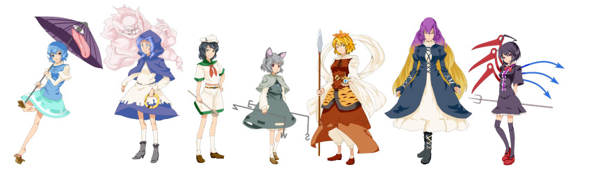 absurdres, dango_ya, highres, hijiri_byakuren, houjuu_nue, karakasa_obake, kumoi_ichirin, long_image