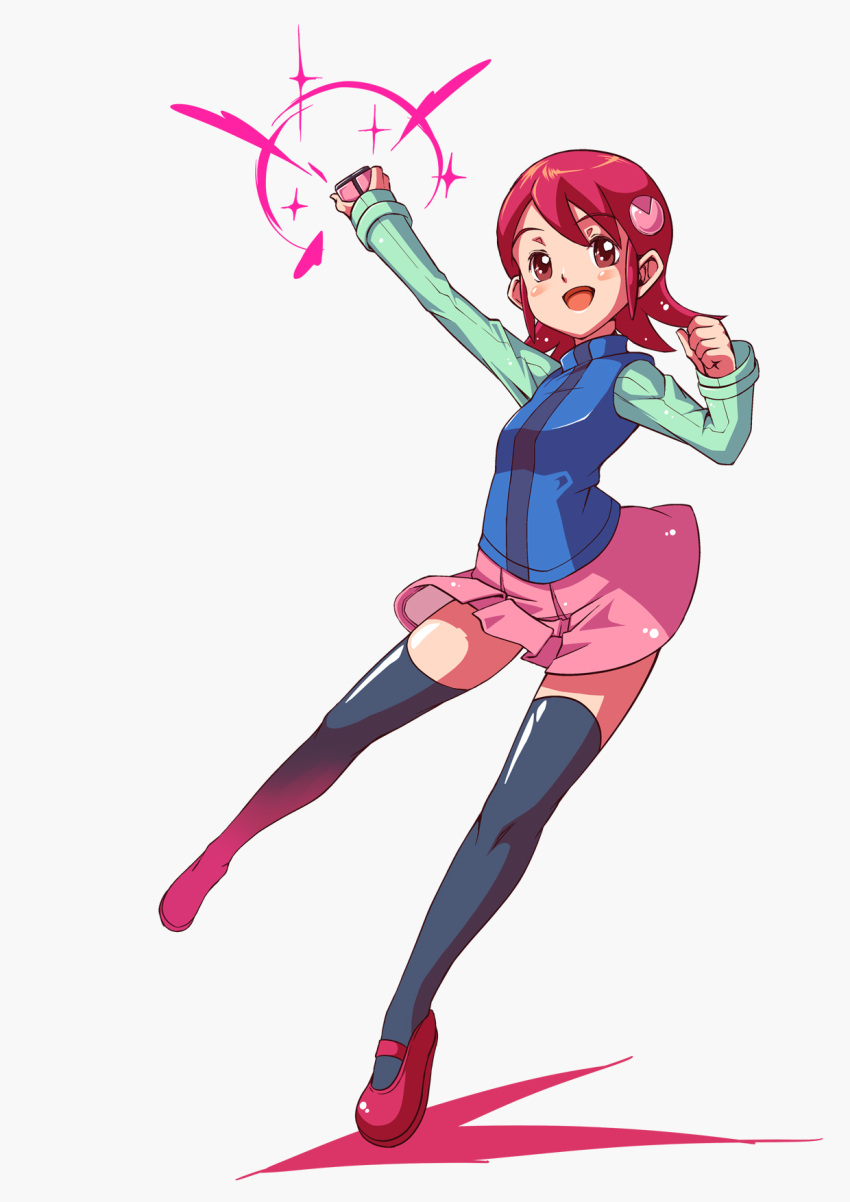 black_legwear, foreshortening, highres, mary_janes, red_shoes, rockman, rockman_exe, sakurai_meiru