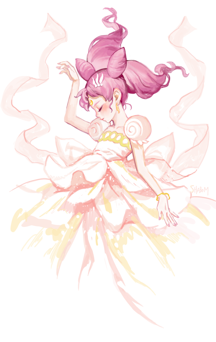 arm_up, big_hair, bishoujo_senshi_sailor_moon, bracelet, chibi_usa, child, closed_eyes, crescent