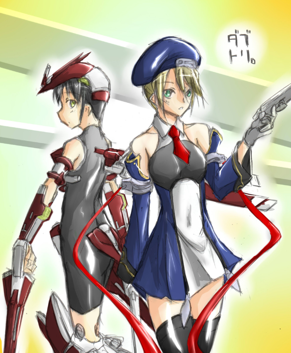 2girls, armored_core, armored_core:_for_answer, armored_core_4, blazblue, distort, mecha_musume, noel_vermillion