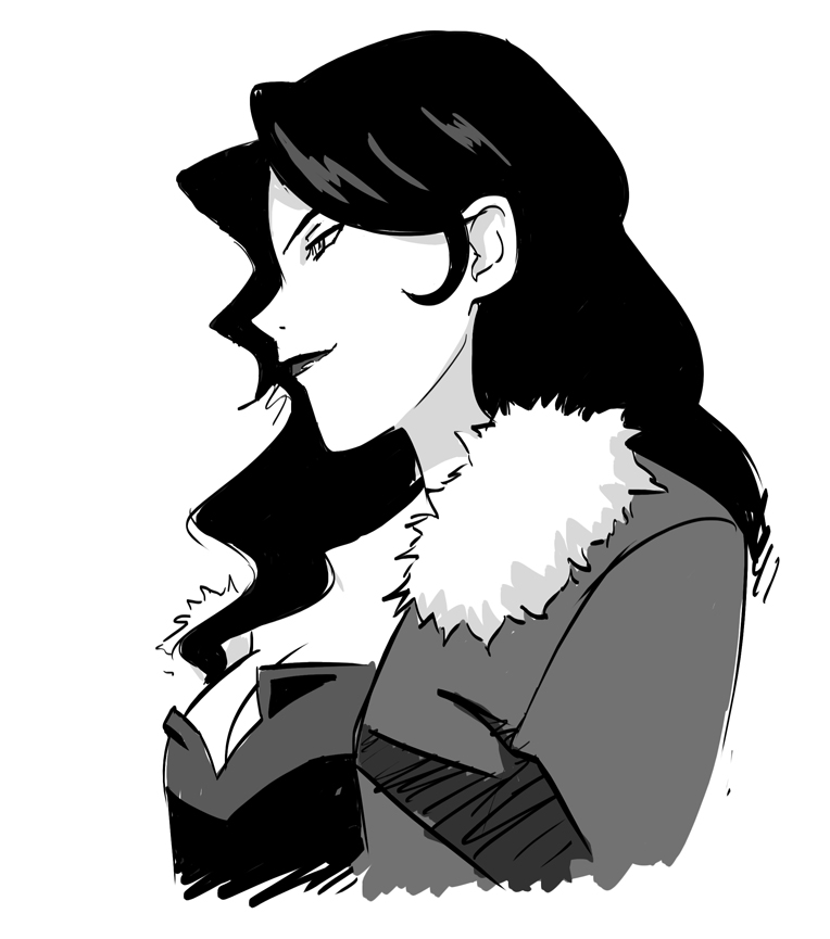 1girl, breasts, bryan_konietzko, cleavage, coat, female, fullmetal_alchemist, fur_trim