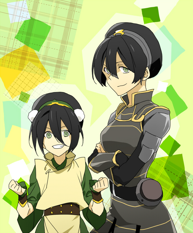 adult, armor, avatar:_the_last_airbender, avatar_legends, belt, black_hair, blind, breasts