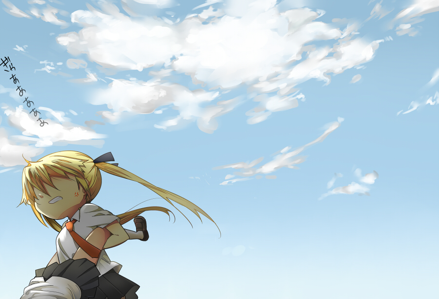 angry, bad_id, blonde_hair, kill_me_baby, momomo, multiple_girls, necktie, oribe_yasuna