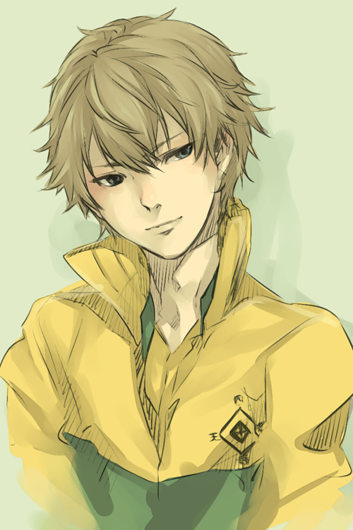 bust, character_request, copyright_request, face, male, oshitari_kenya, shiro_(reptil), short_hair