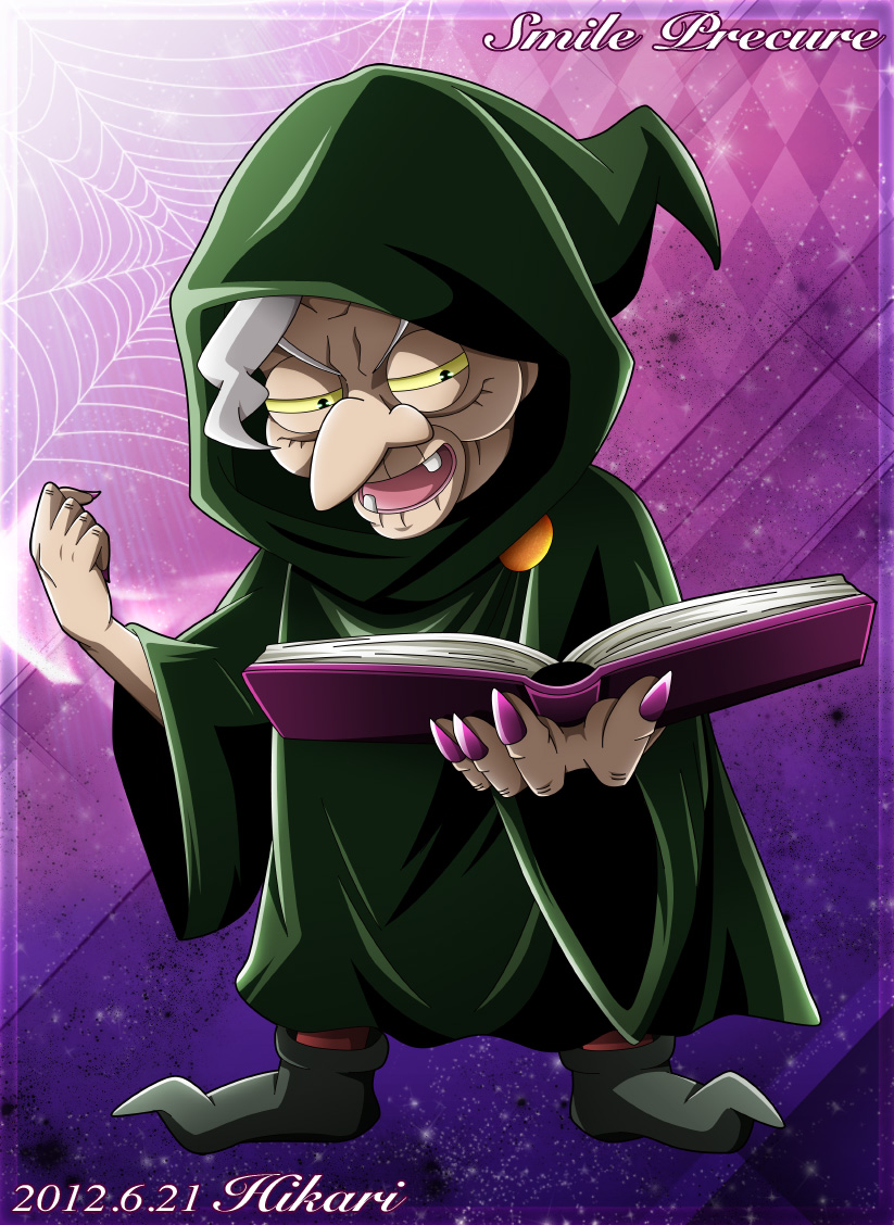 book, hikari_(hikari_no_kobako), hood, majorina, precure, robe, smile_precure!, solo