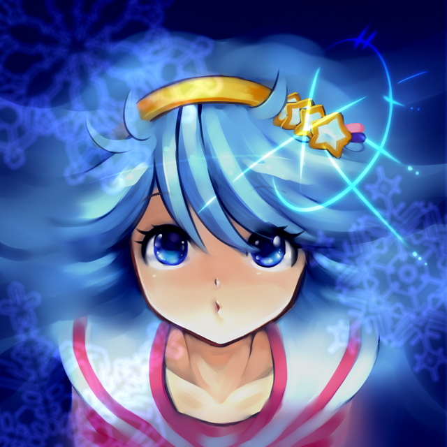 blue_background, blue_eyes, blue_hair, hairband, kouya_(toys_robot), long_hair, mahou_no_yousei_persia, persia