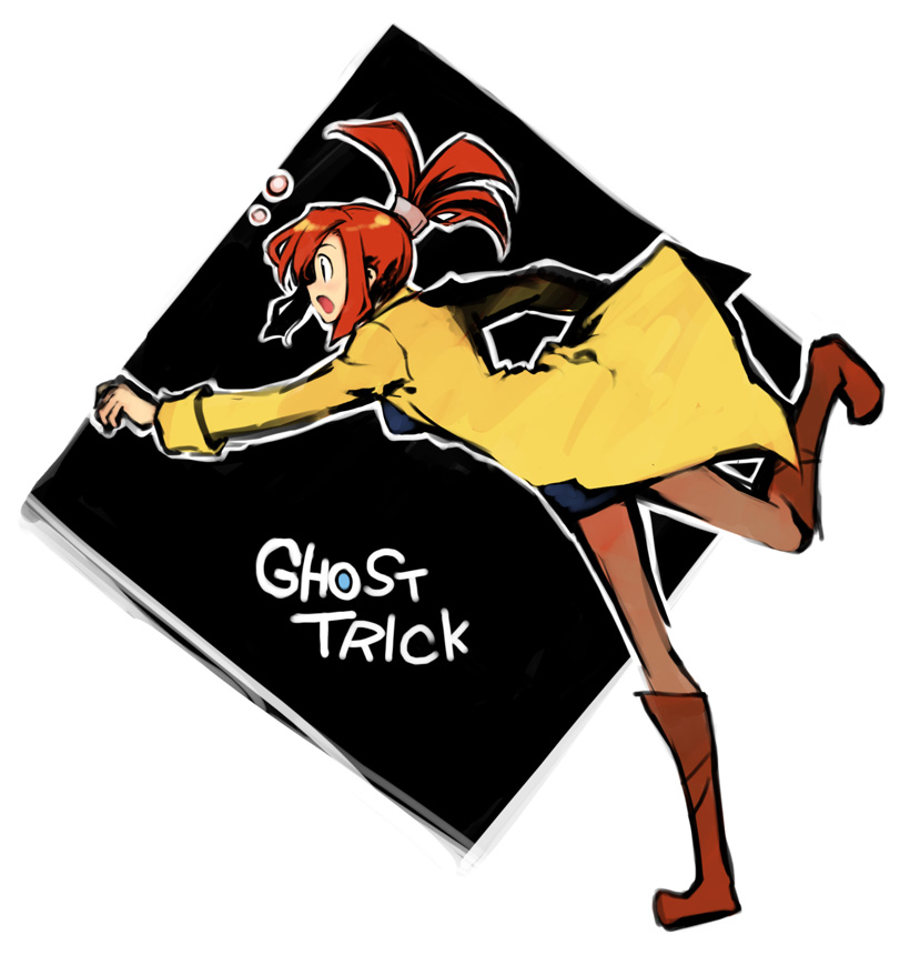 boots, dress, ghost_trick, imigimuru, jacket, lynne, open_mouth, pantyhose