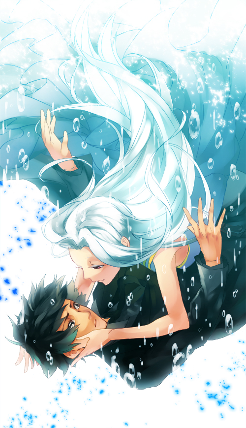 1girl, black_eyes, black_hair, couple, dress, emiya_kiritsugu, fate/zero, fate_(series)