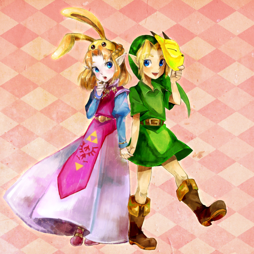 blonde_hair, blue_eyes, bunny_ears, child, hachimaru_(ediciusa), hat, highres, link