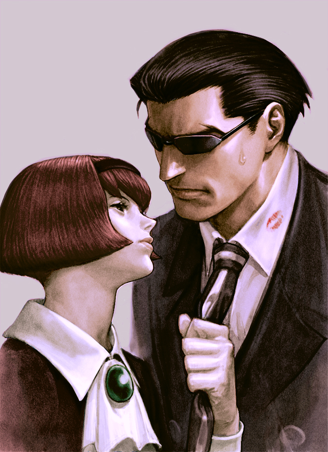 brooch, cravat, incipient_kiss, jewelry, lips, lipstick_mark, necktie, r_dorothy_wayneright