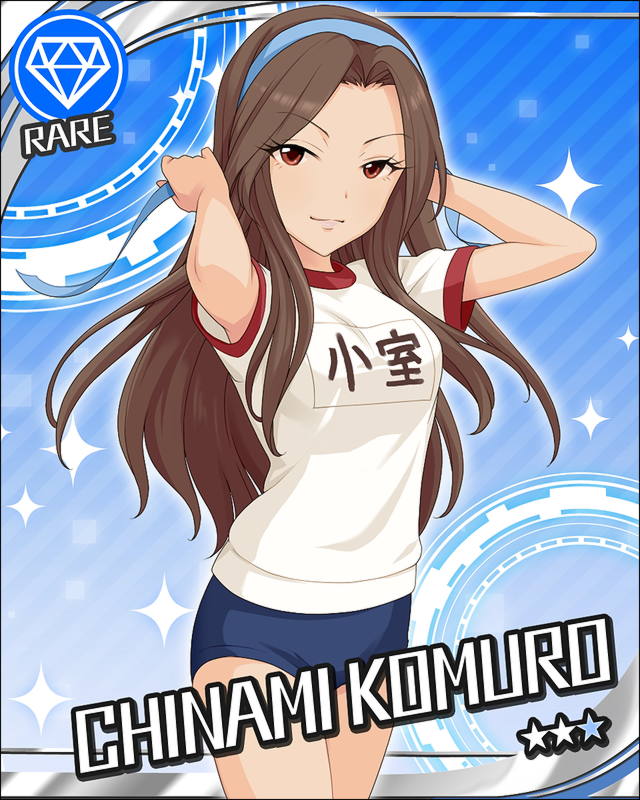 bloomers, brown_eyes, brown_hair, buruma, diamond, gym_uniform, hair_ornament, hair_ribbon