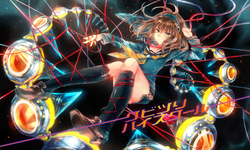 androgynous, brown_hair, crossdressinging, hairband, ii-chan, male, red_ribbon, ribbon