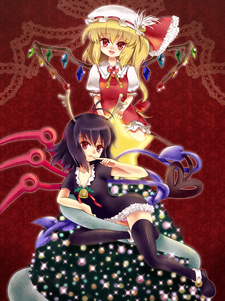 flandre_scarlet, houjuu_nue, kurokiri, panties, touhou, underwear