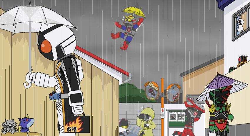 belt, box, cardboard_box, denden_sensor, frog_pod, gangan_g, garulu, kamen_rider