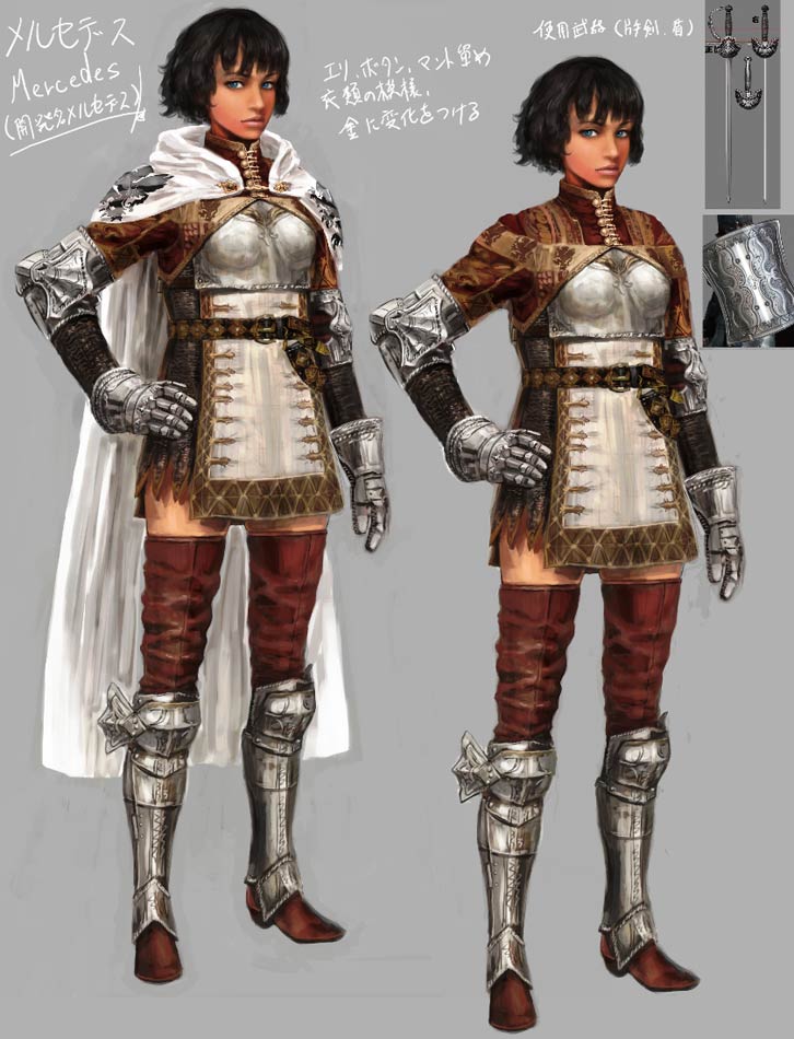 armor, black_hair, blue_eyes, bob_cut, capcom, cloak, concept_art, dark_skin