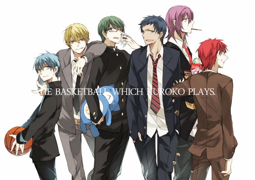 akashi_seijuurou, aomine_daiki, bandage, bandages, basketball, blazer, blonde_hair, blue_eyes