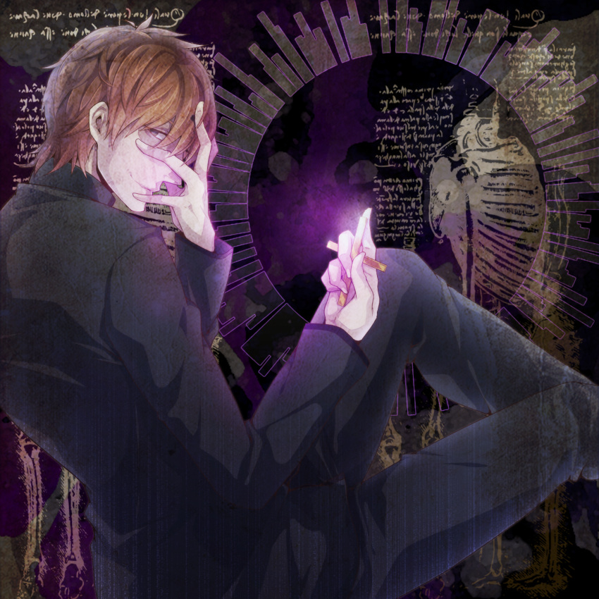 brown_eyes, brown_hair, cross, fate/zero, fate_(series), habit, hand_on_own_face, highres