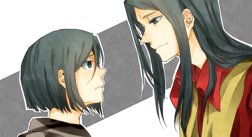 adult, black_eyes, black_hair, cako., cako_(a_ben), dual_persona, fate/zero, fate_(series)