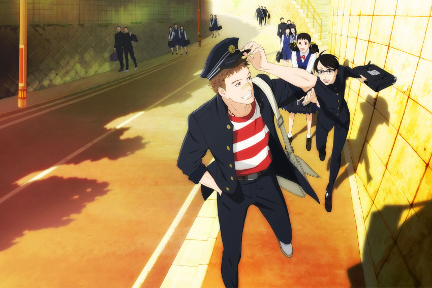 kawabuchi_sentarou, mukae_ritsuko, nishimi_kaoru, sakamichi_no_apollon, uniform
