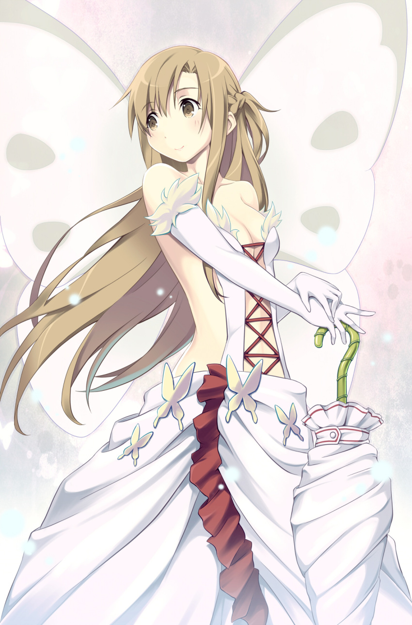 asuna_(sao), blonde_hair, breasts, cleavage, cosplay, creator_connection, elbow_gloves, furumiya_haiji